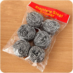 6pcs Stainless Steel Wire Ball Scrubber