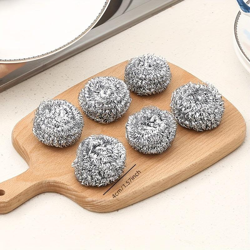6pcs Stainless Steel Sponges Scrubbers Cleaning Ball