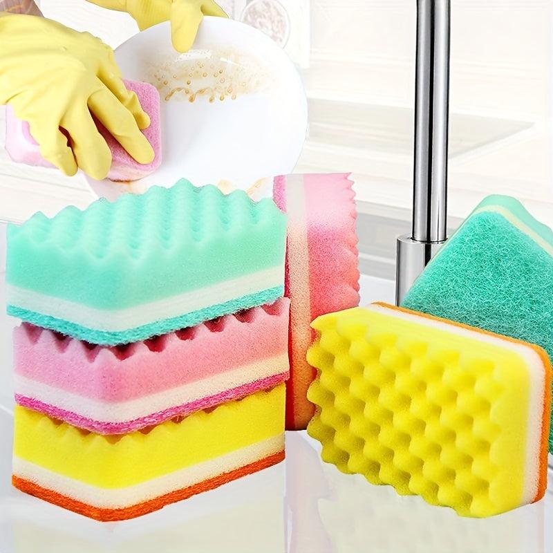 Colored Cleaning Sponge for Kitchen and Pot Scrubbing - 20pcs
