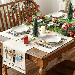4pcs Nutcrackers Xmas Balls Merry Christmas Placemats Set 30 48x45 72 Cm