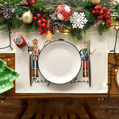 4pcs Nutcrackers Xmas Balls Merry Christmas Placemats Set 30 48x45 72 Cm