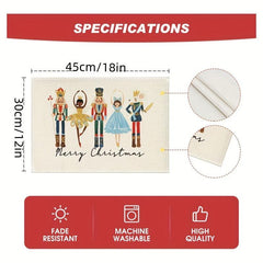4pcs Nutcrackers Xmas Balls Merry Christmas Placemats Set 30 48x45 72 Cm