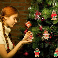 12pcs Mini Gingerbread Man Ornaments for Christmas Tree Decorations