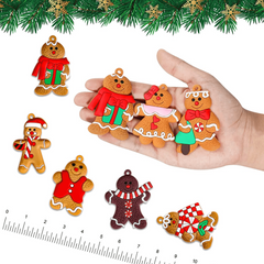 12pcs Mini Gingerbread Man Ornaments for Christmas Tree Decorations