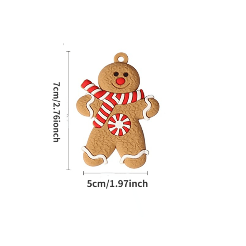 12pcs Mini Gingerbread Man Ornaments for Christmas Tree Decorations