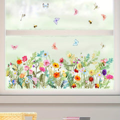 Floral Butterfly Window Stickers Living Room Bedroom Wall Decor