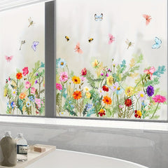 Floral Butterfly Window Stickers Living Room Bedroom Wall Decor