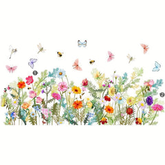 Floral Butterfly Window Stickers Living Room Bedroom Wall Decor