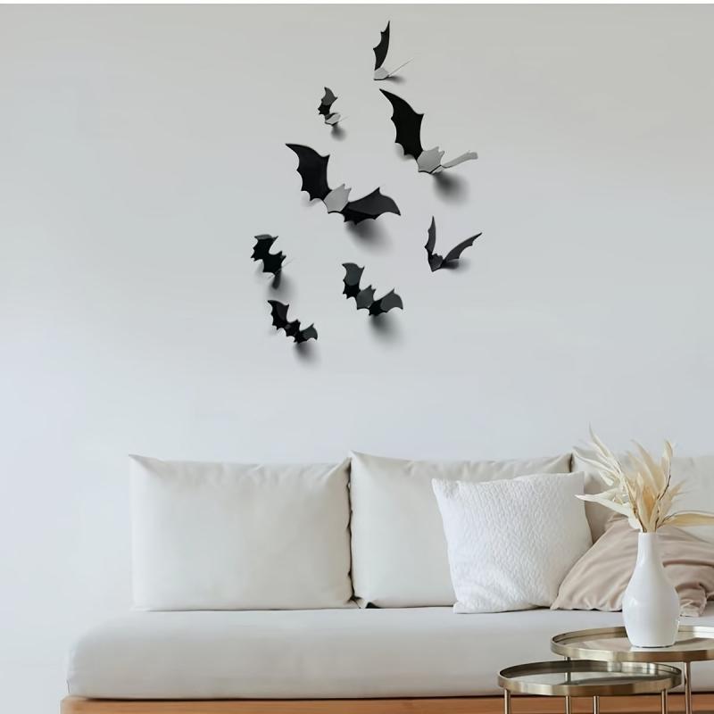 12pcs Halloween Bat 3D Wall Decoration Party Decoration