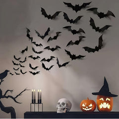 12pcs Halloween Bat 3D Wall Decoration Party Decoration