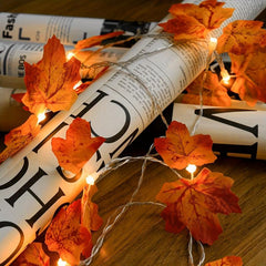 10 LED Maple Leaf String Lights for Autumn Harvest Christmas Decor