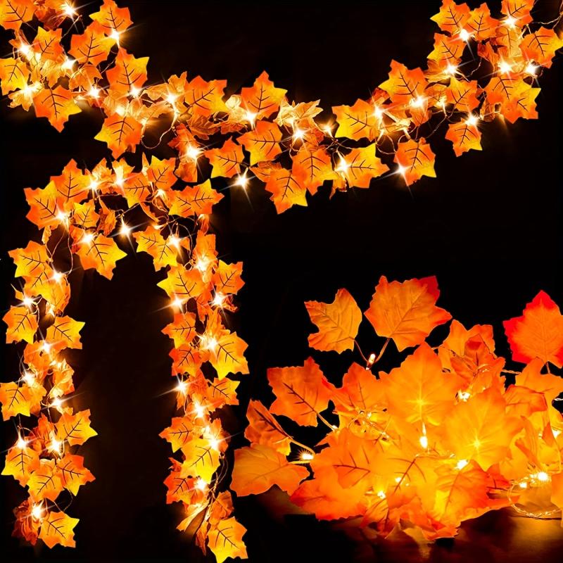 10 LED Maple Leaf String Lights for Autumn Harvest Christmas Decor