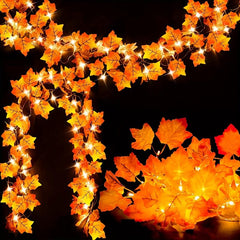 10 LED Maple Leaf String Lights for Autumn Harvest Christmas Decor