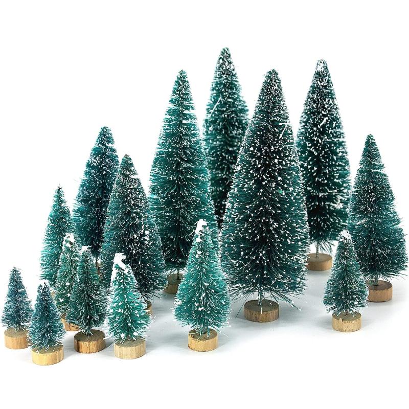 10pcs Mini Sisal Snow Frost Trees for Christmas DIY Decoration