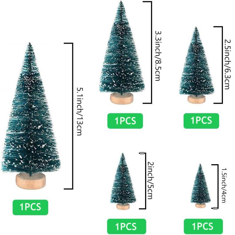 10pcs Mini Sisal Snow Frost Trees for Christmas DIY Decoration