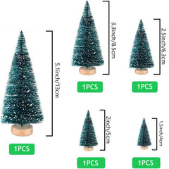 10pcs Mini Sisal Snow Frost Trees for Christmas DIY Decoration