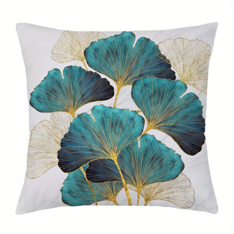 Golden Leaf Pillow Cover 45x45cm Single Side Square Cushion Covers