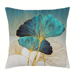 Golden Leaf Pillow Cover 45x45cm Single Side Square Cushion Covers