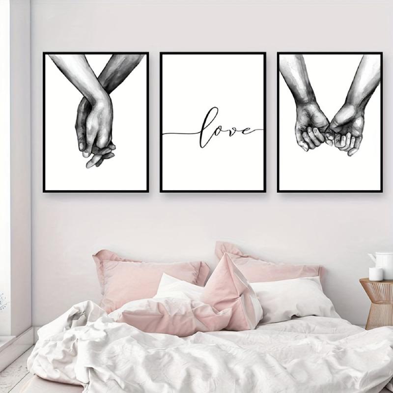 3pcs Love & Hands Canvas Painting Wall Decor