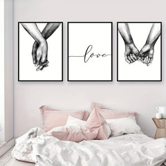 3pcs Love & Hands Canvas Painting Wall Decor