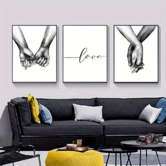 3pcs Love & Hands Canvas Painting Wall Decor