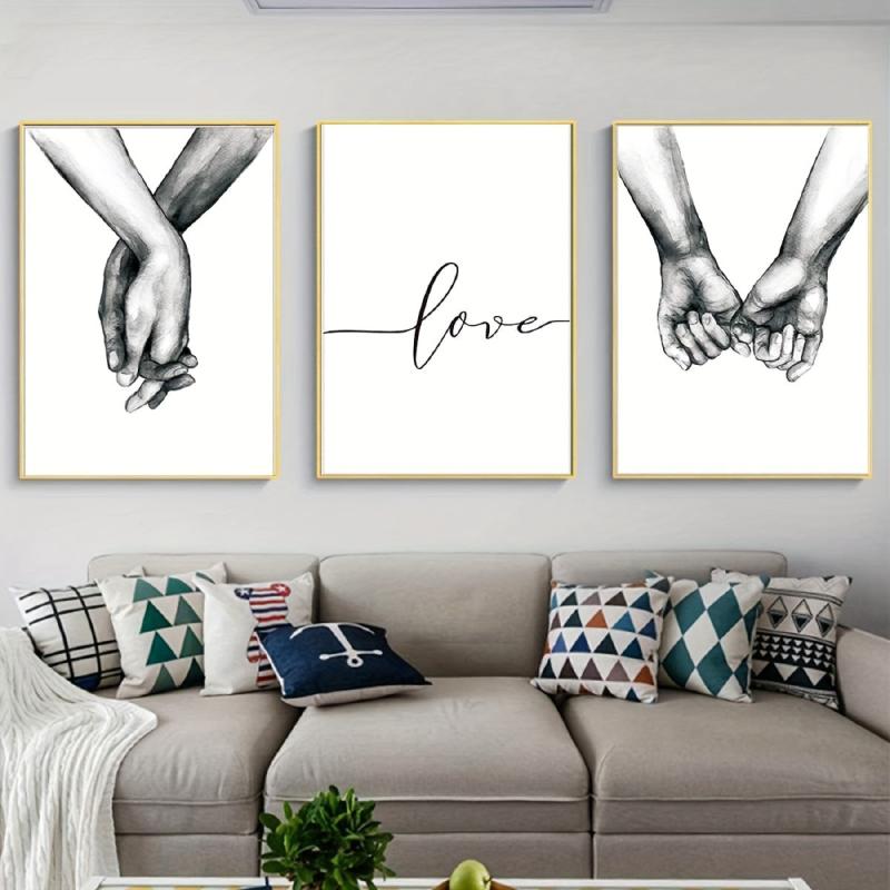 3pcs Love & Hands Canvas Painting Wall Decor