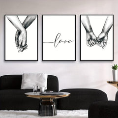 3pcs Love & Hands Canvas Painting Wall Decor