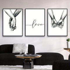 3pcs Love & Hands Canvas Painting Wall Decor