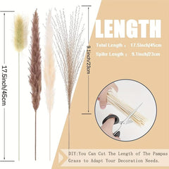 50pcs Natural Dried Pampas Grass Bouquet Boho Home Decor Bouquet Phragmites