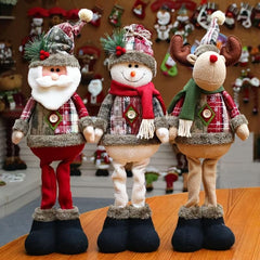 Christmas Dolls Tree Decor Reindeer Snowman Santa Claus Standing Doll