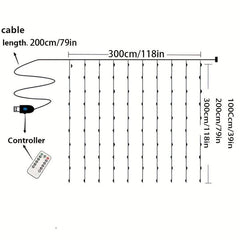 LED Fairy Lights Christmas Curtain Lights Remote Control Decoration