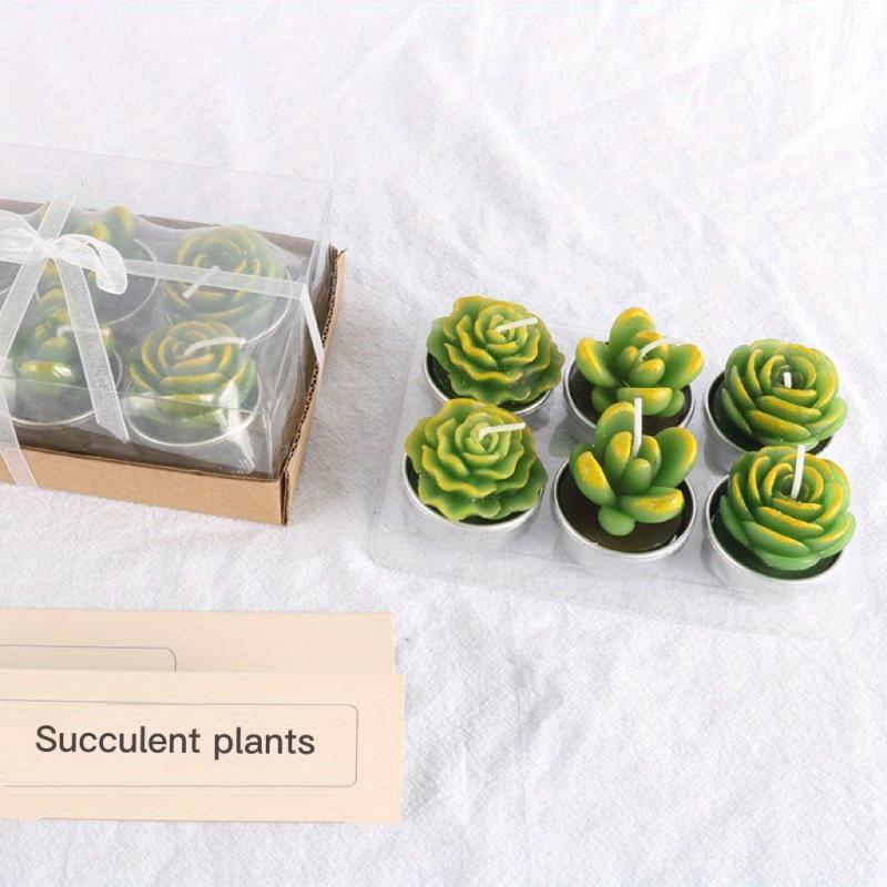 6pcs Cactus Tea Candles - Home Decor for Parties & Weddings
