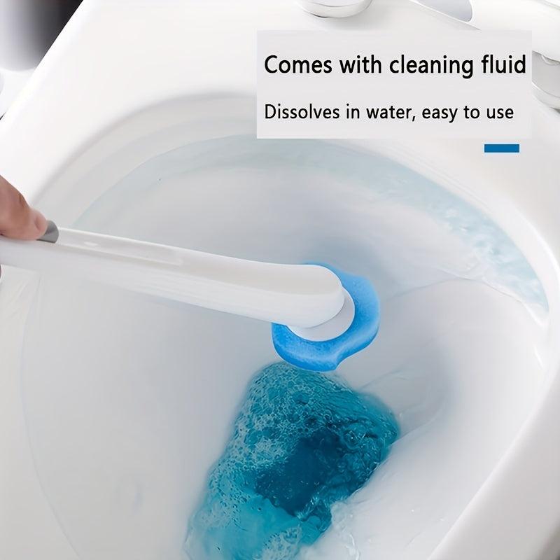 Disposable Toilet Brush & 8 Brush Refills Set Cleaning Bathroom