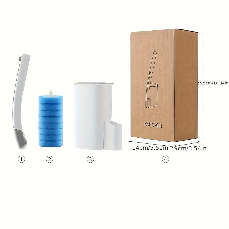 Disposable Toilet Brush & 8 Brush Refills Set Cleaning Bathroom