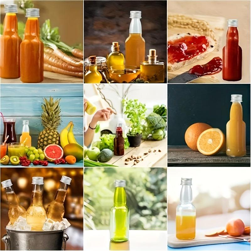 24pcs Reusable Plastic Juice Bottles with Caps Clear and Durable Container