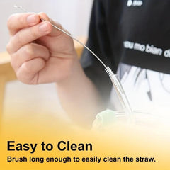 6 Pk Replacement Straws For Travel Tumbler Reusable Straws W/Cleaning Brush