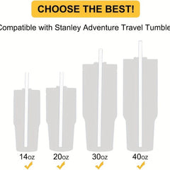 6 Pk Replacement Straws For Travel Tumbler Reusable Straws W/Cleaning Brush