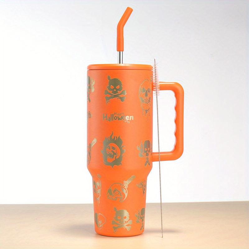 Skull Tumbler 40oz Stainless Steel Insulated Water Bottle With Lid