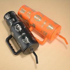 Skull Tumbler 40oz Stainless Steel Insulated Water Bottle With Lid