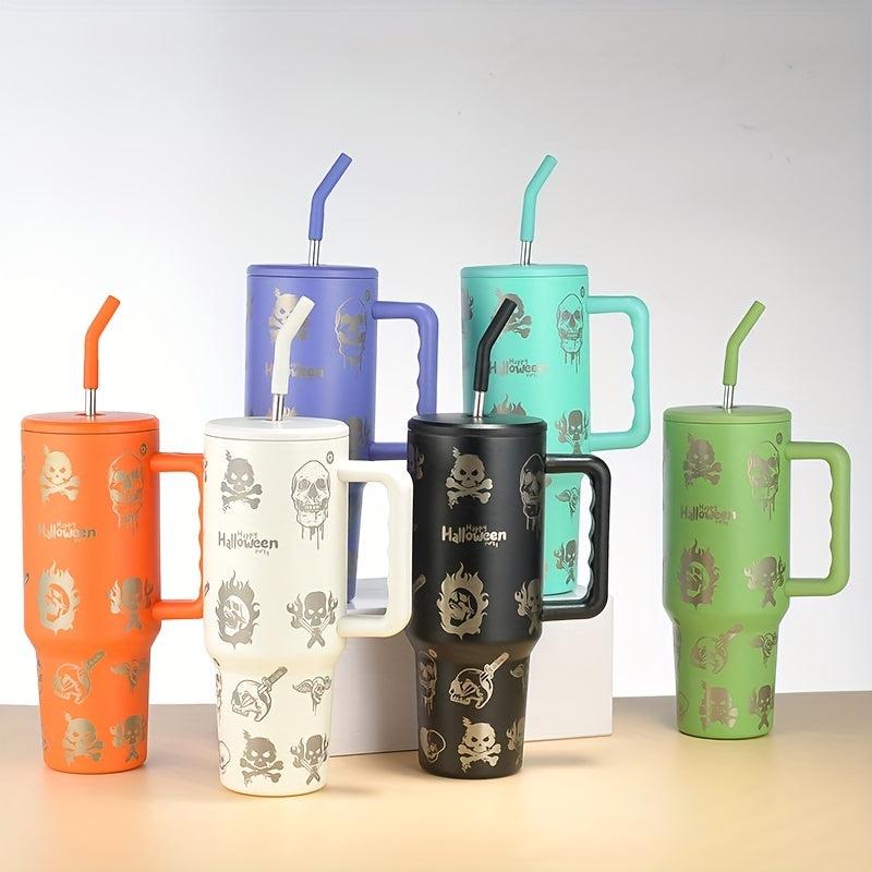 Skull Tumbler 40oz Stainless Steel Insulated Water Bottle With Lid