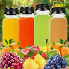 5pcs 8-16oz Water Bottles with Leak-Proof Lid Clear Plastic Juice Bottles