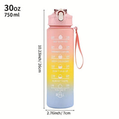 Frosted Motivational Water Bottle - Large Capacity