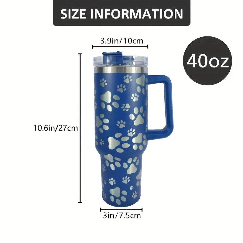 Stainless Steel Tumbler 40oz Cat Paw Pattern Insulated Coffee Mug