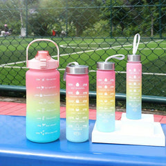 4pcs Motivational Water Bottles With Straw for Fitness