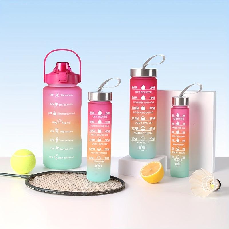4pcs Motivational Water Bottles With Straw for Fitness