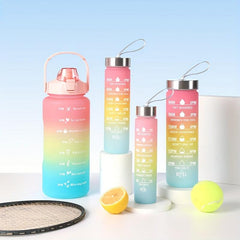 4pcs Motivational Water Bottles With Straw for Fitness