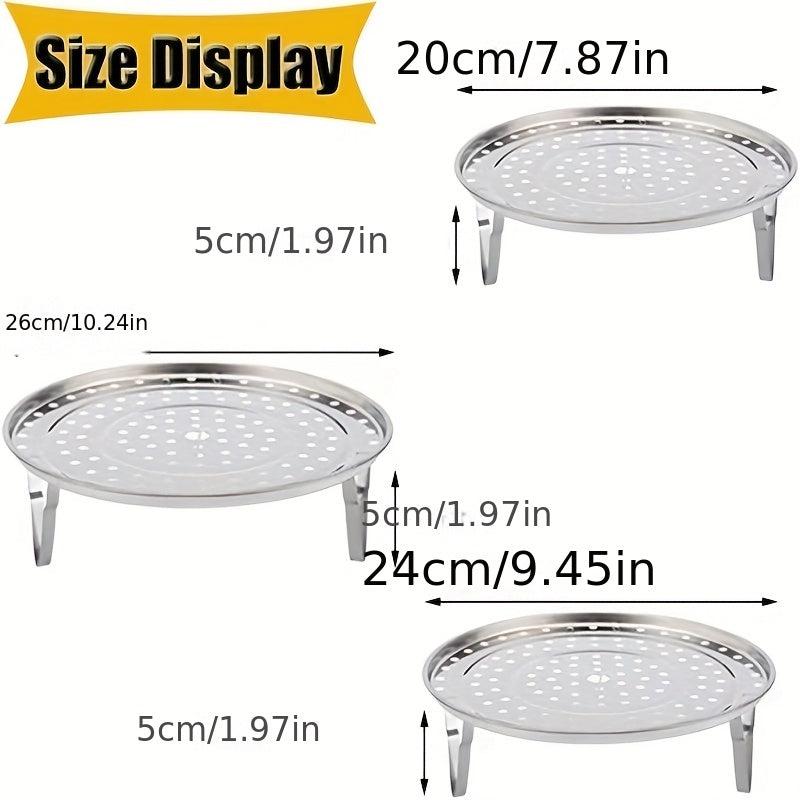 1pc Steamer Rack Round Stainless Steel Steaming Stand
