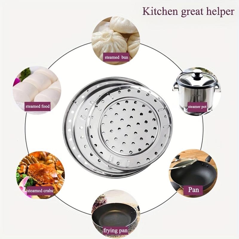 1pc Steamer Rack Round Stainless Steel Steaming Stand