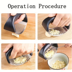 Stainless Steel Garlic Press Mincer Crusher Kitchen Gadget