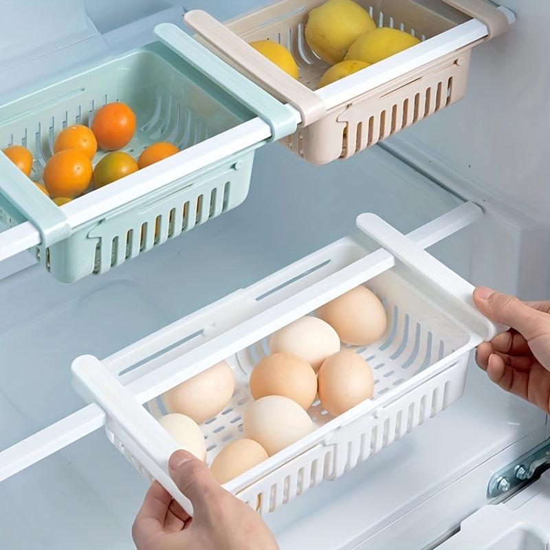 Retractable Refrigerator Fresh Storage Box Shelf Drawer